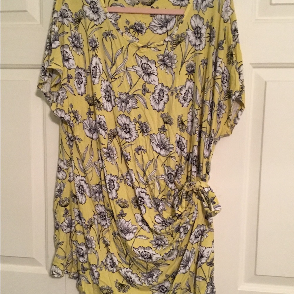 Yellow floral tie top